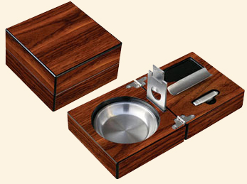 Folding Ashtray w/Cigar Cutter