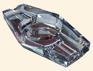 Two Place Crystal Ashtray