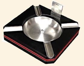 Leather Trimmed Ashtray & Cutter